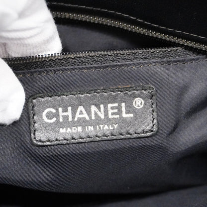 Chanel Paris Biarritz, Black, "CANVAS, LEATHER", handbag