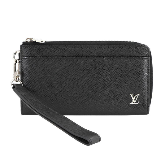 Louis Vuitton Zippy Dragonne, Black, Leather, wallet
