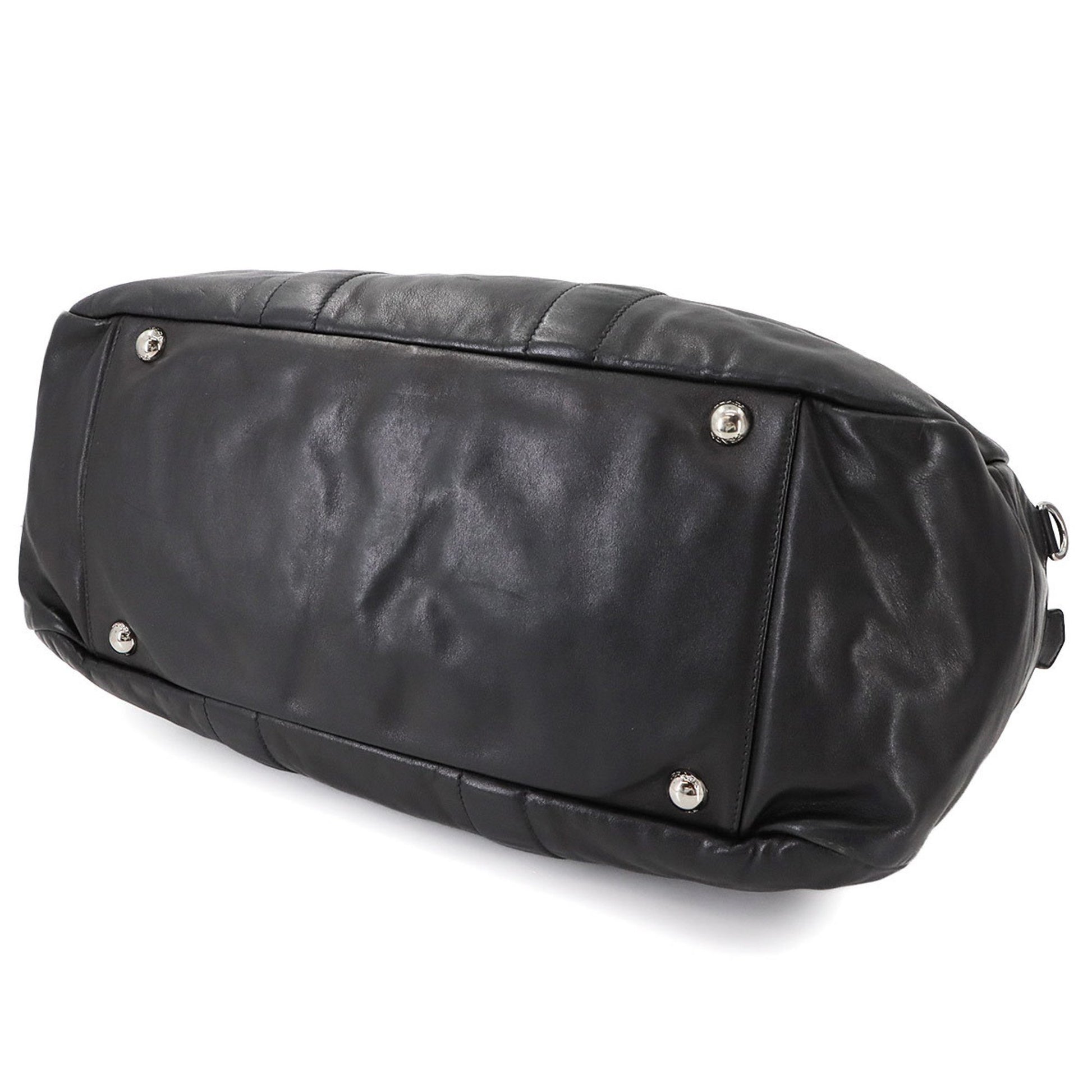 Prada Boston, Black, Leather, travel