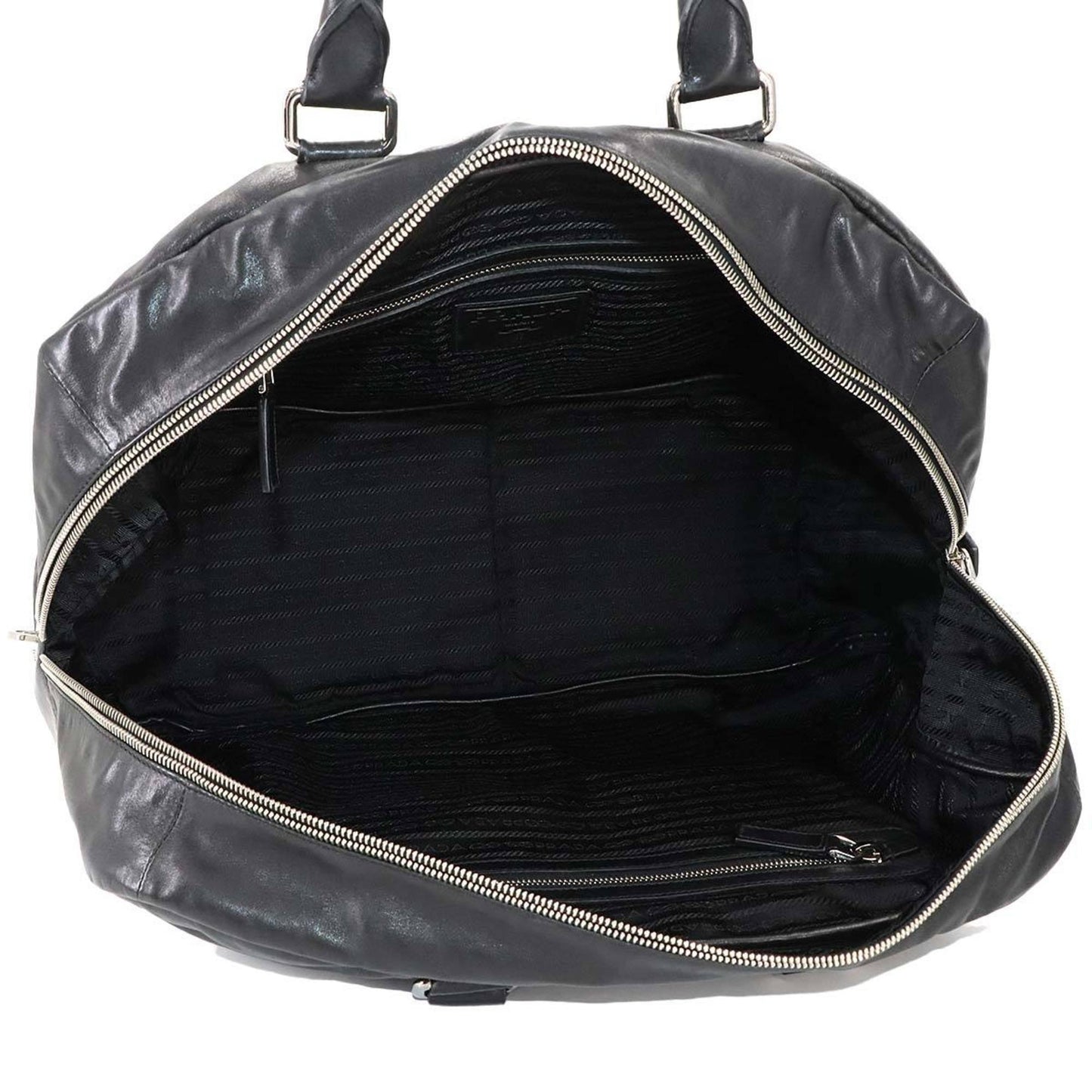 Prada Boston, Black, Leather, travel