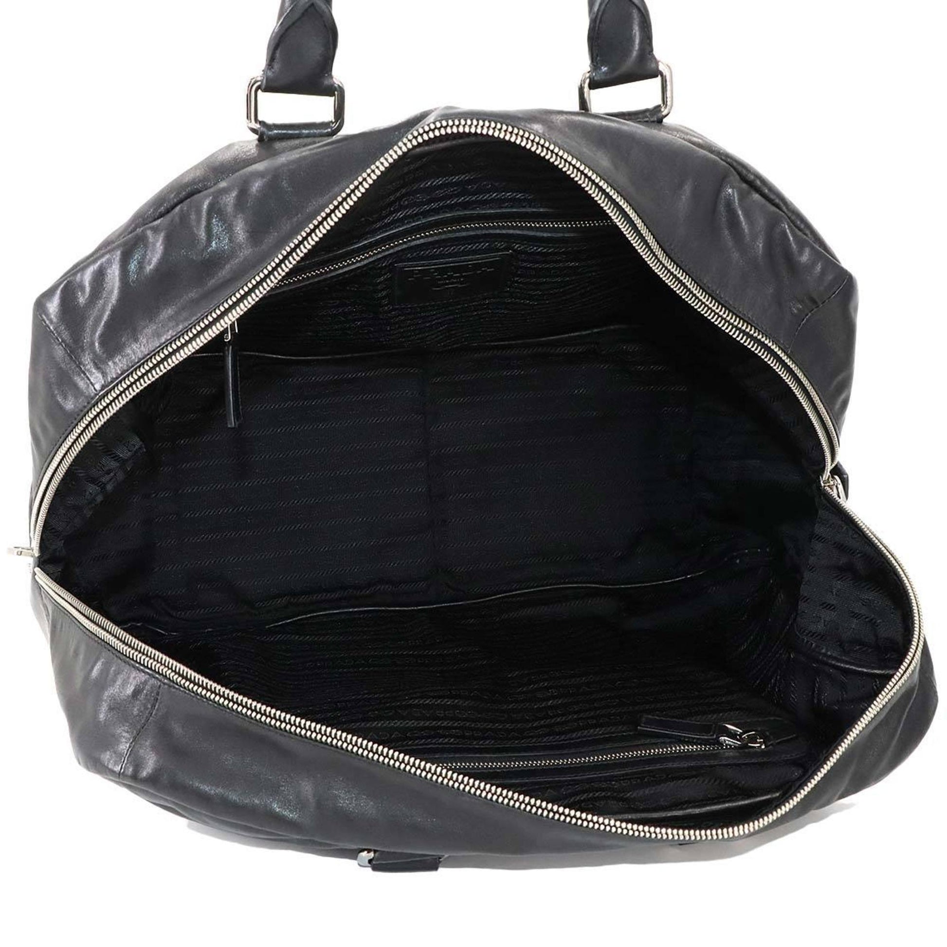 Prada Boston, Black, Leather, travel