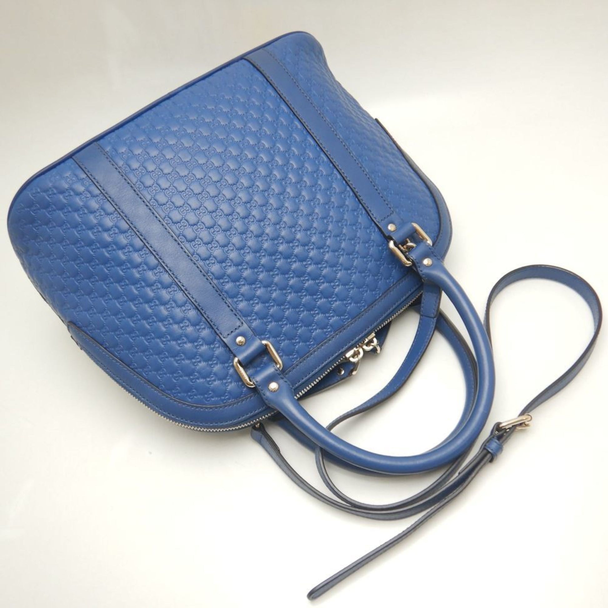 Gucci Micro guccissima, Blue, Leather, handbag