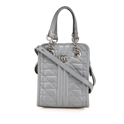 Gucci GG Marmont, Grey, Leather, handbag