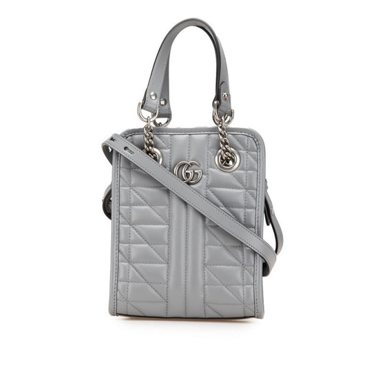 Gucci GG Marmont, Grey, Leather, handbag