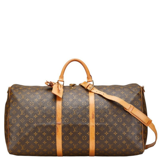Louis Vuitton Keepall Bandoulière 60, Brown, Canvas, travel