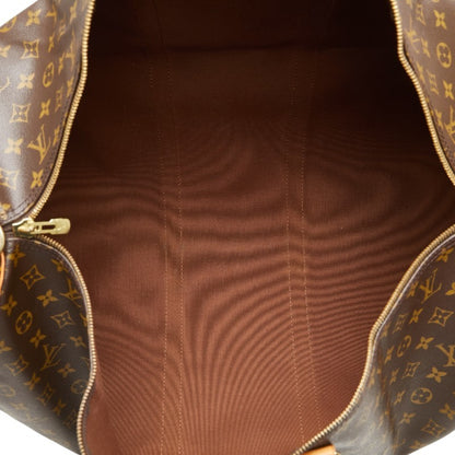 Louis Vuitton Keepall Bandoulière 60, Brown, Canvas, travel