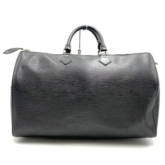 Louis Vuitton Speedy 40, Black, Leather, handbag