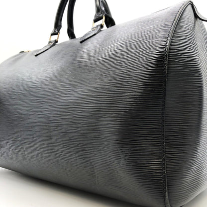 Louis Vuitton Speedy 40, Black, Leather, handbag