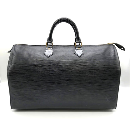 Louis Vuitton Speedy 40, Black, Leather, handbag