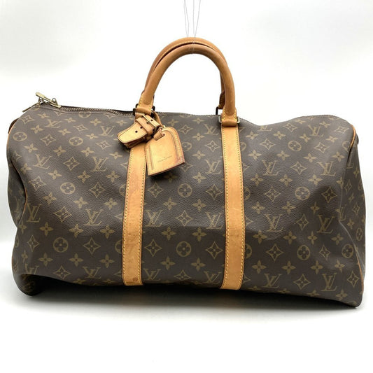 Louis Vuitton Keepall 50, Brown, Canvas, travel