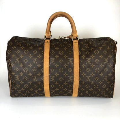 Louis Vuitton Keepall 50, Brown, Canvas, travel