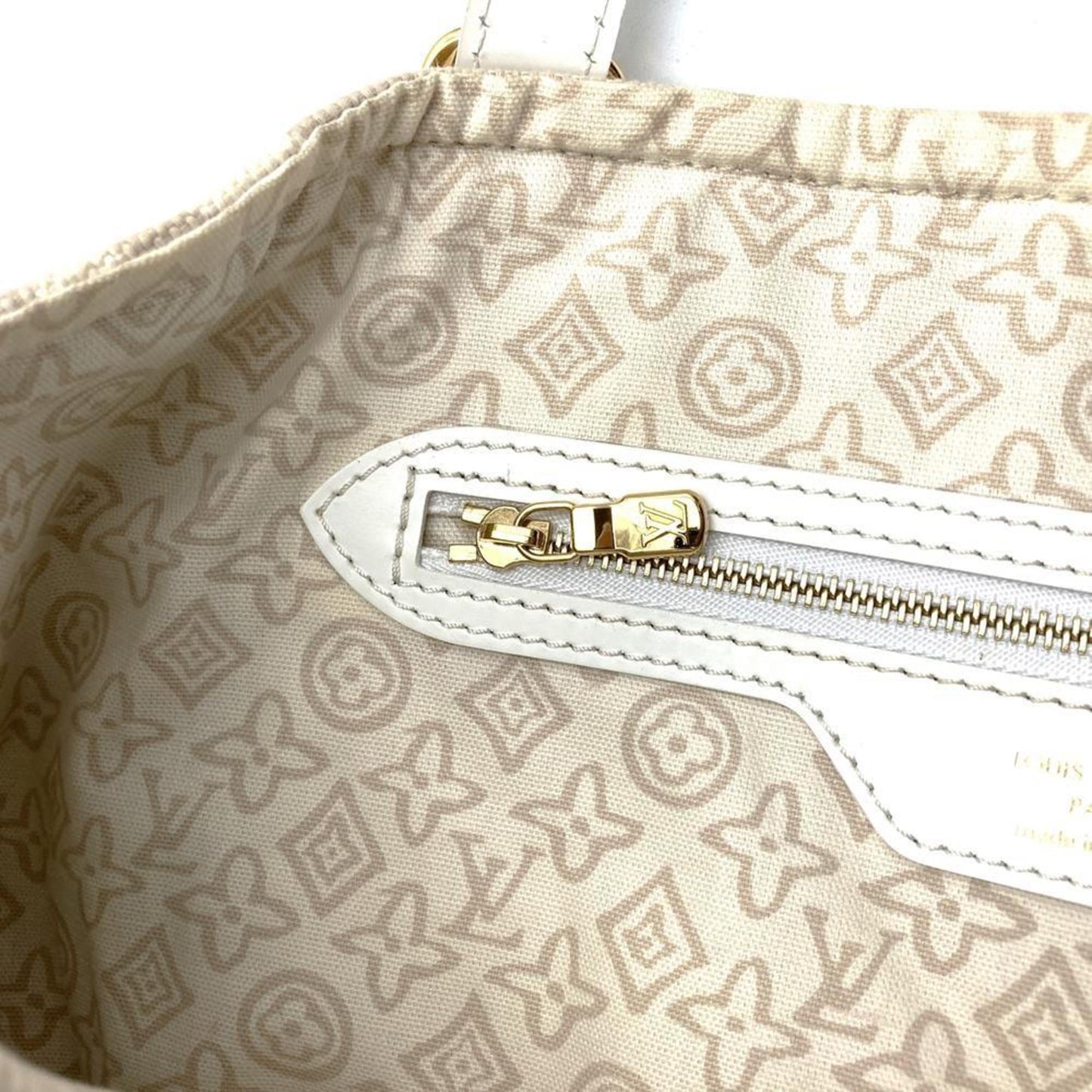 Louis Vuitton Tahitienne, Beige, "CANVAS, LEATHER", tote