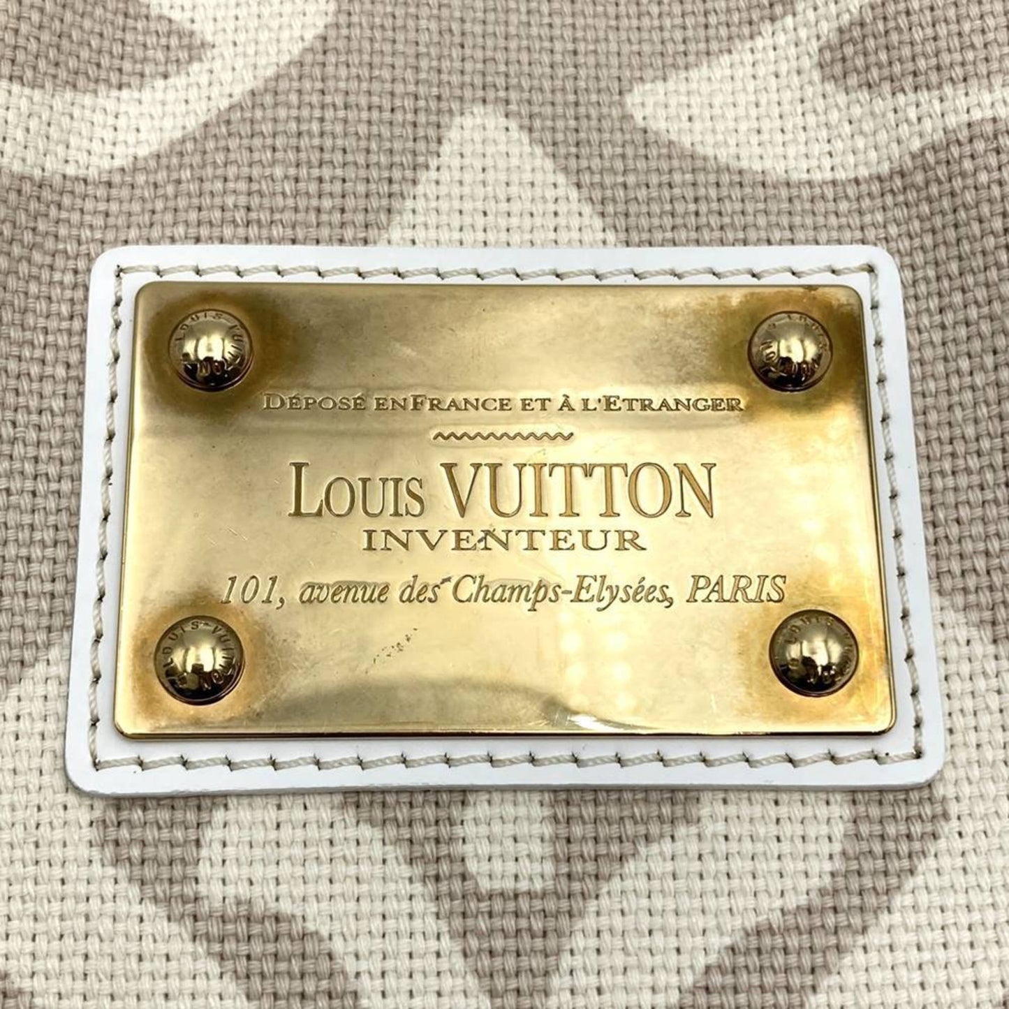 Louis Vuitton Tahitienne, Beige, "CANVAS, LEATHER", tote