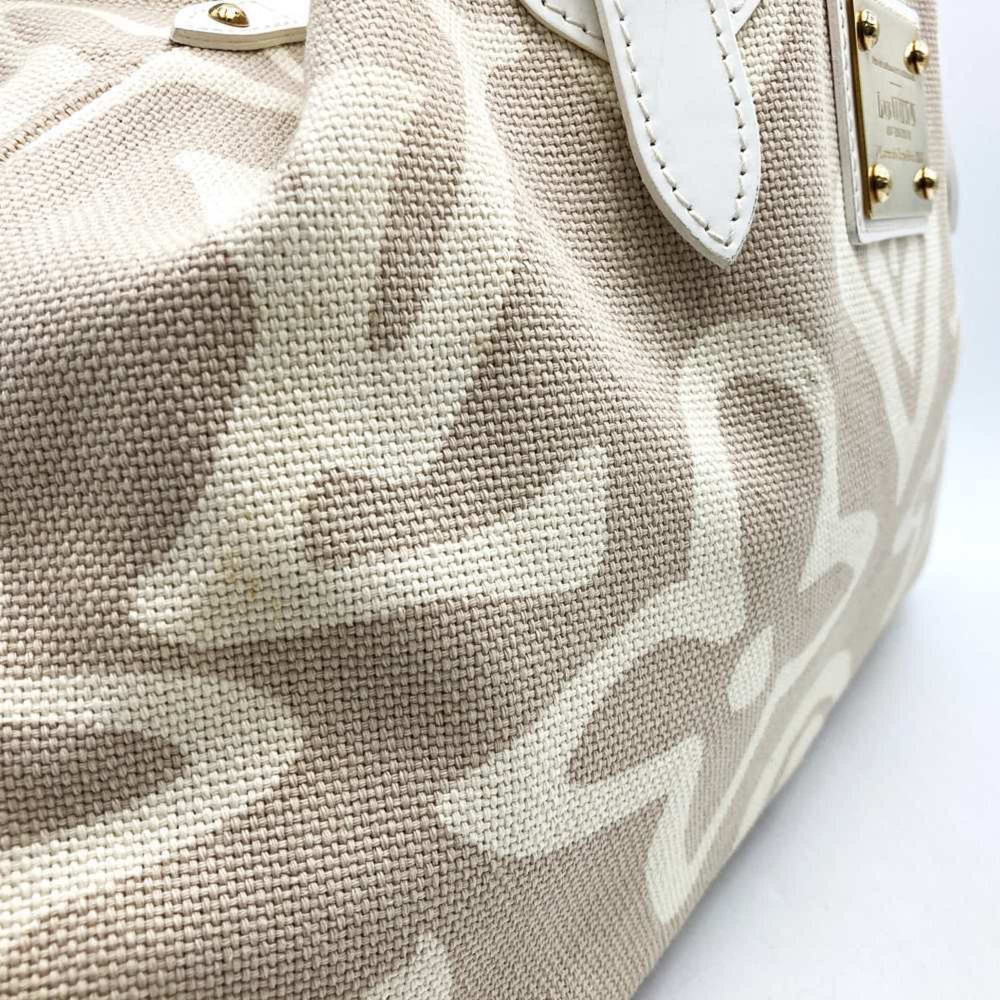 Louis Vuitton Tahitienne, Beige, "CANVAS, LEATHER", tote