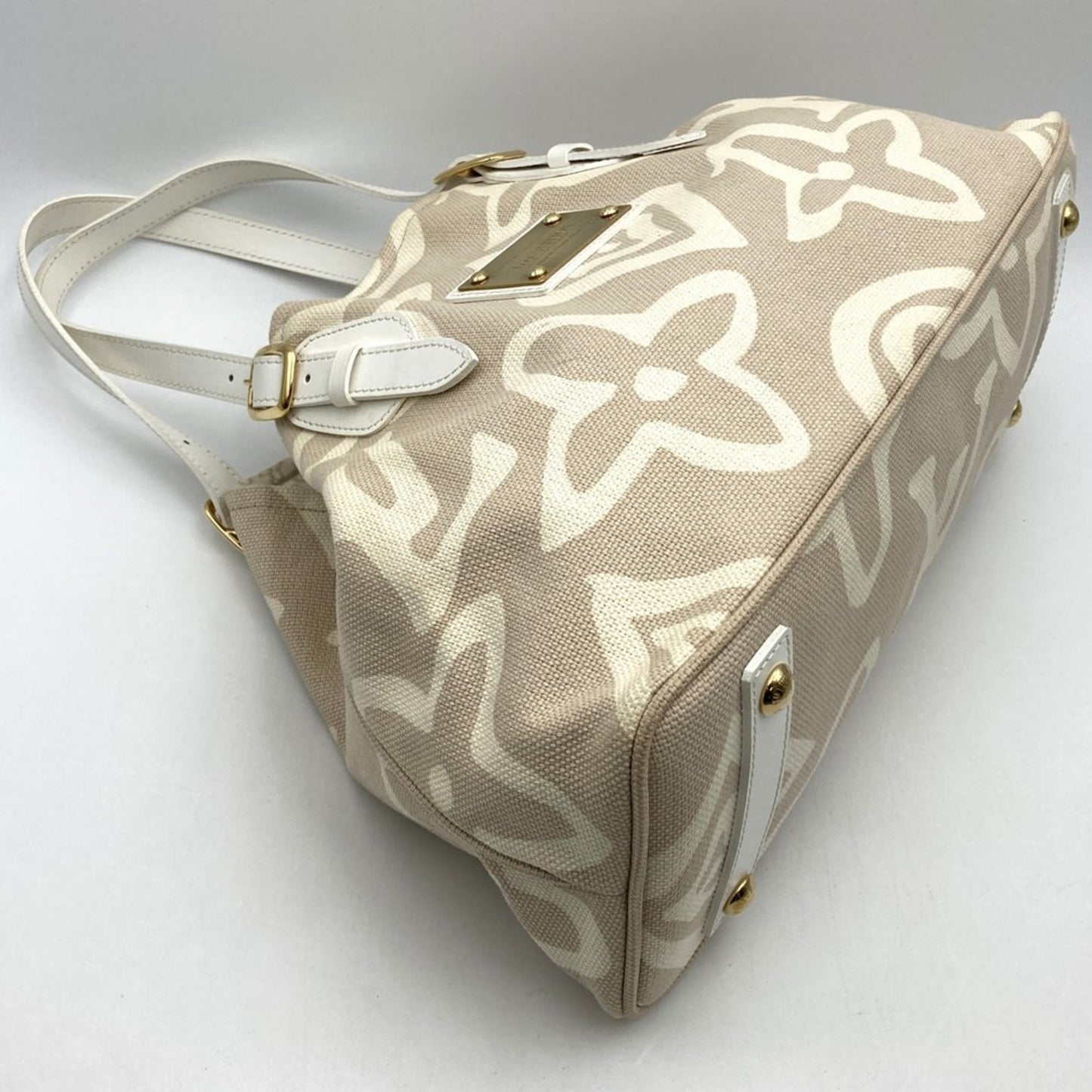 Louis Vuitton Tahitienne, Beige, "CANVAS, LEATHER", tote
