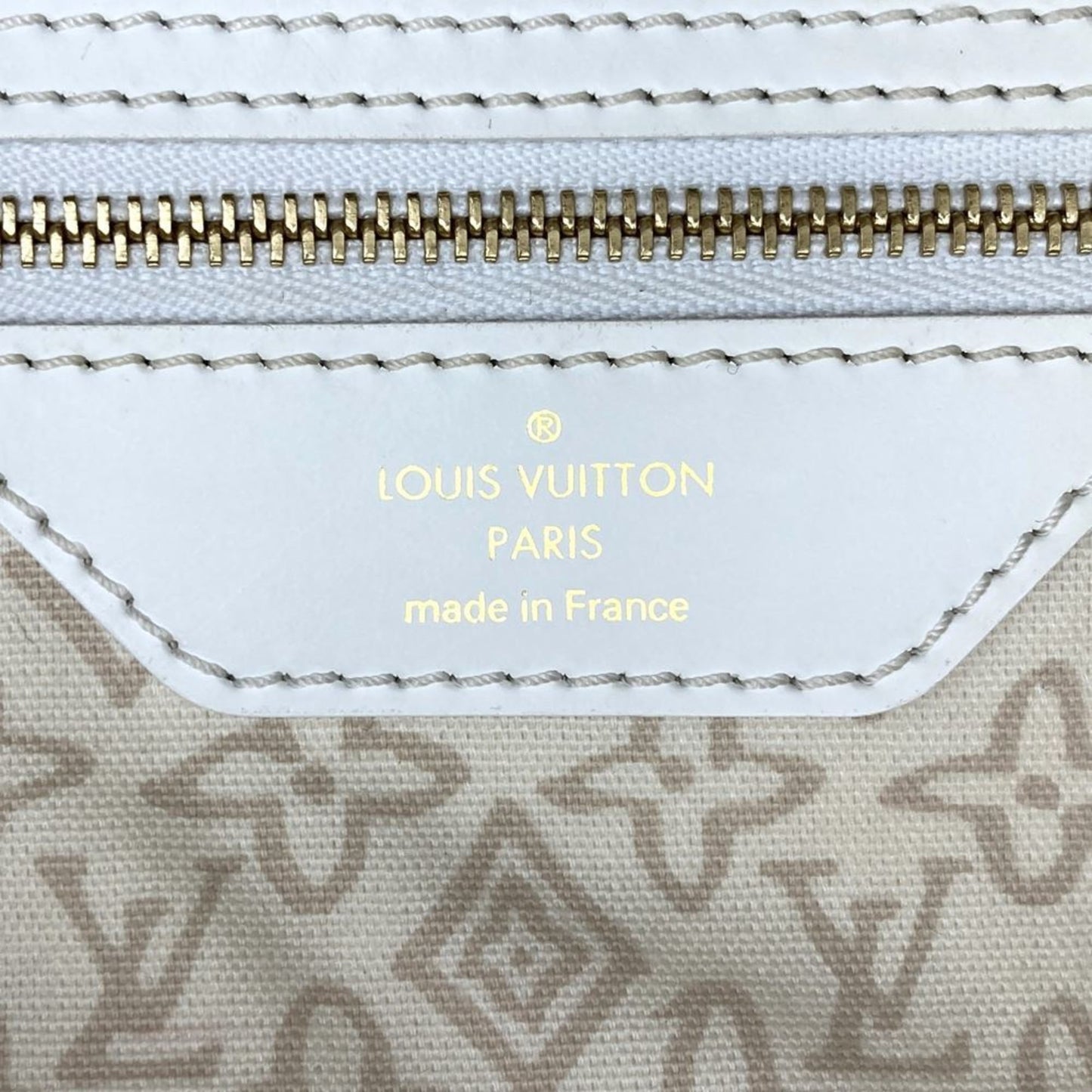Louis Vuitton Tahitienne, Beige, "CANVAS, LEATHER", tote