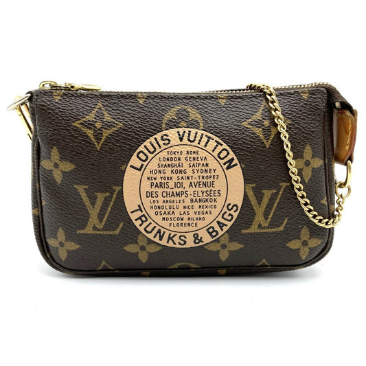 Louis Vuitton Mini Pochette Accessoires, Brown, Canvas, clutch