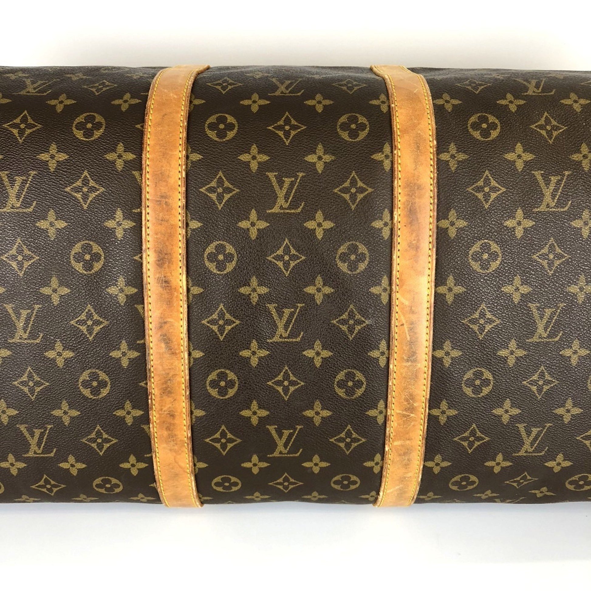 Louis Vuitton Keepall 60, Brown, Canvas, travel