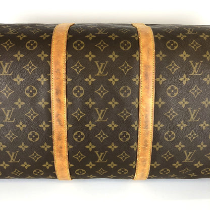 Louis Vuitton Keepall 60, Brown, Canvas, travel