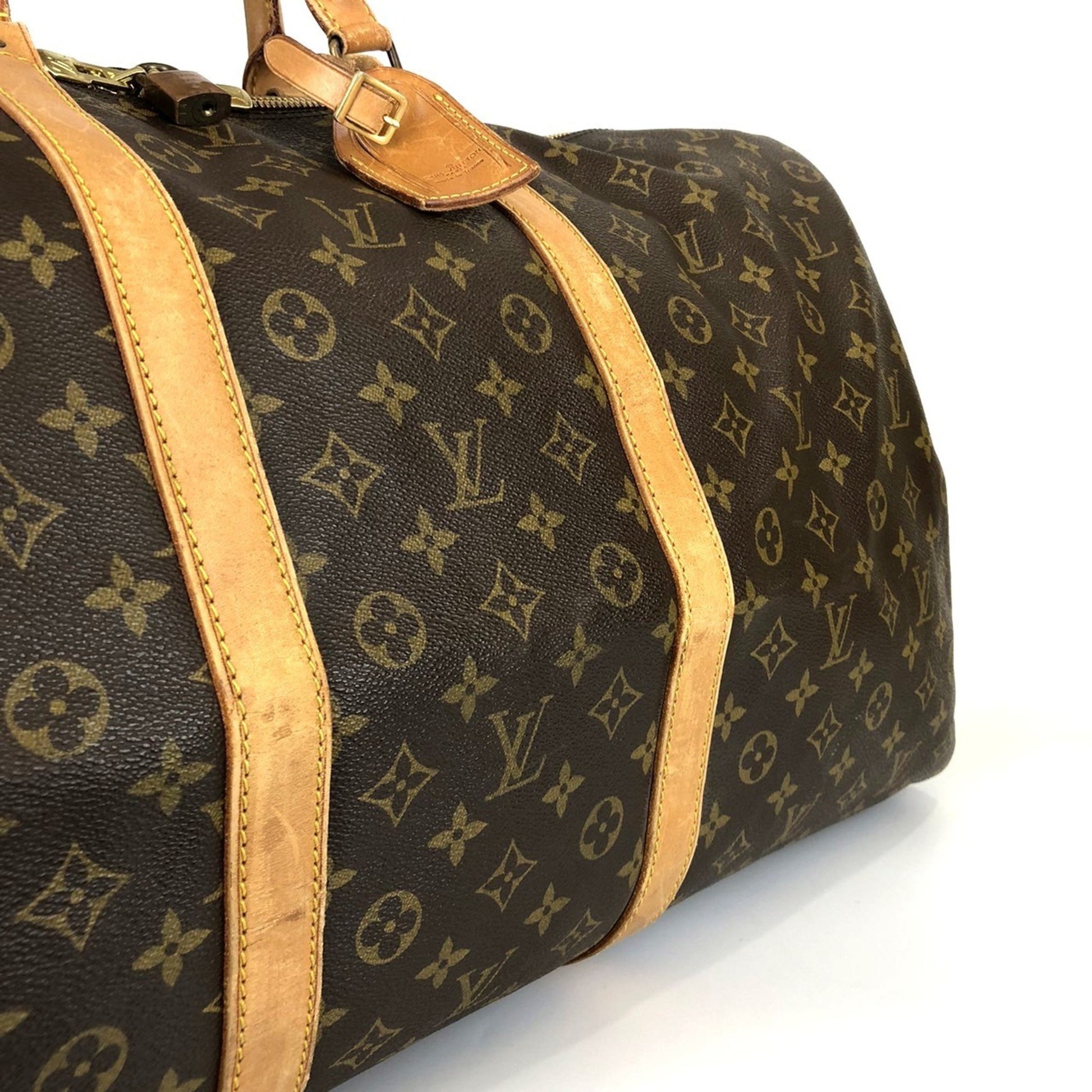 Louis Vuitton Keepall 60, Brown, Canvas, travel