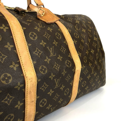 Louis Vuitton Keepall 60, Brown, Canvas, travel