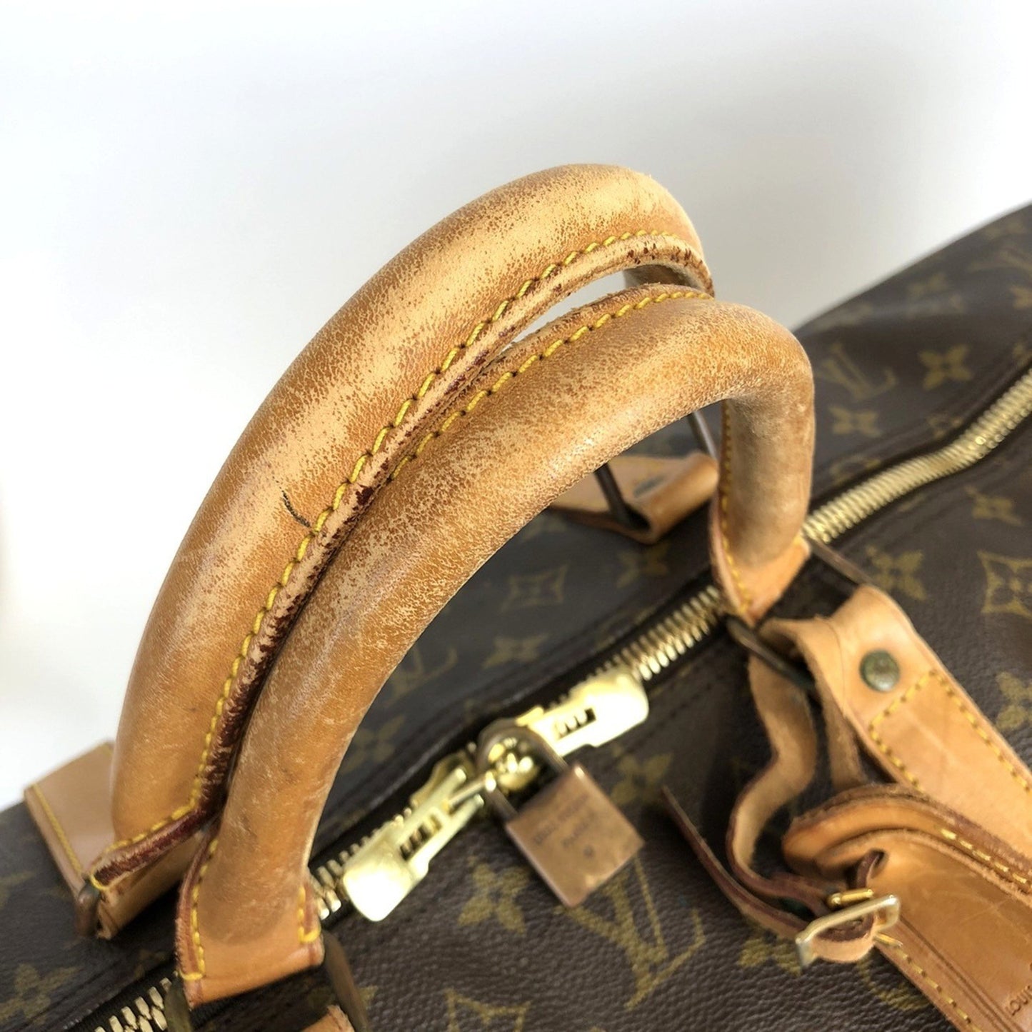 Louis Vuitton Keepall 60, Brown, Canvas, travel