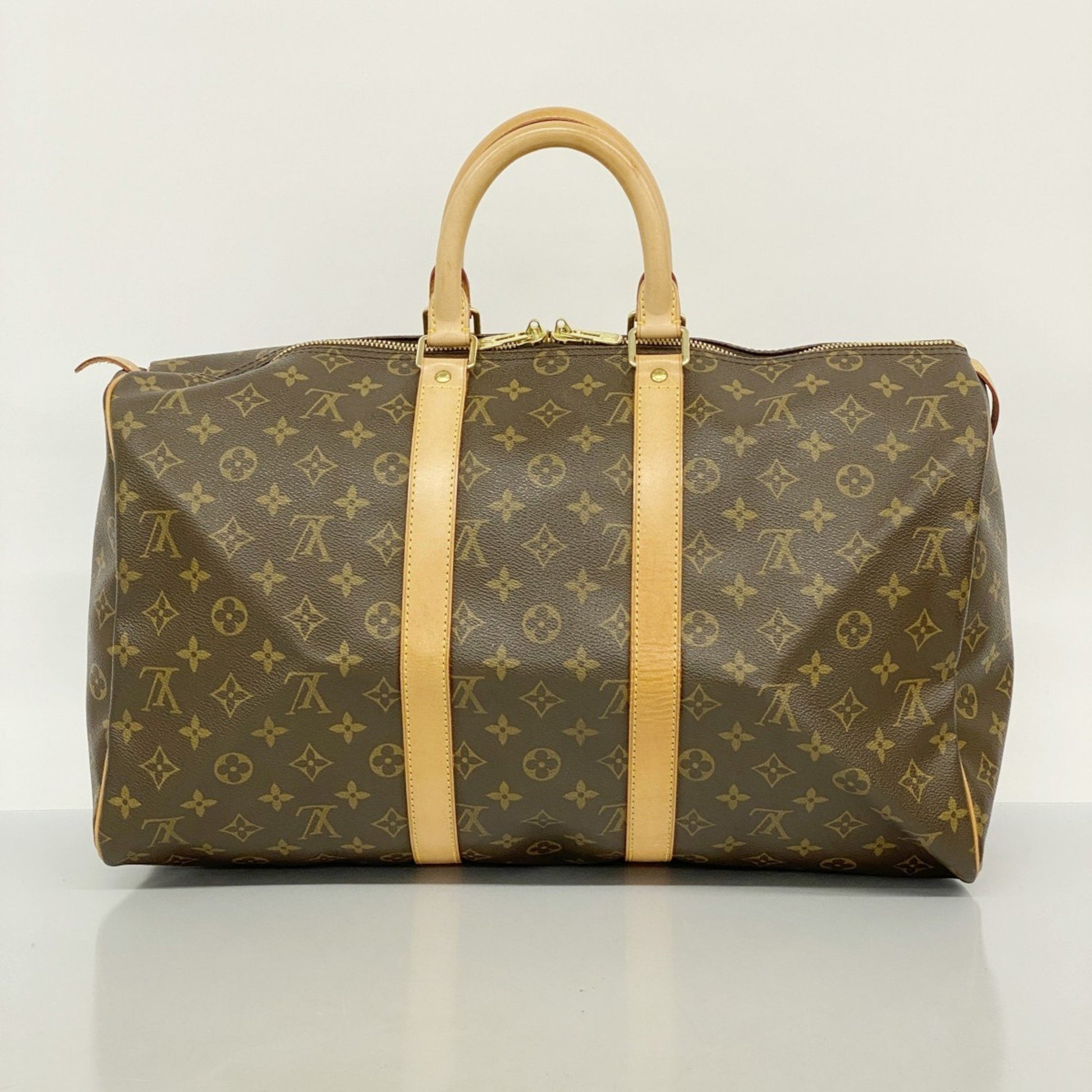 Louis Vuitton Keepall 45, Brown, Canvas, shoulder