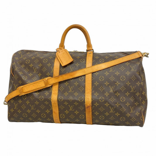 Louis Vuitton Keepall Bandoulière 55, Brown, Canvas, travel