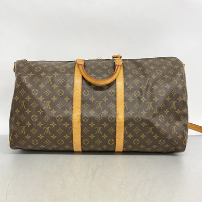 Louis Vuitton Keepall Bandoulière 55, Brown, Canvas, travel