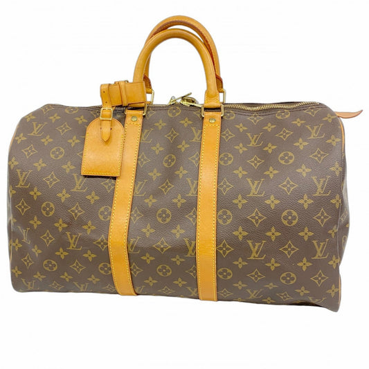 Louis Vuitton Keepall 45, Brown, Canvas, travel