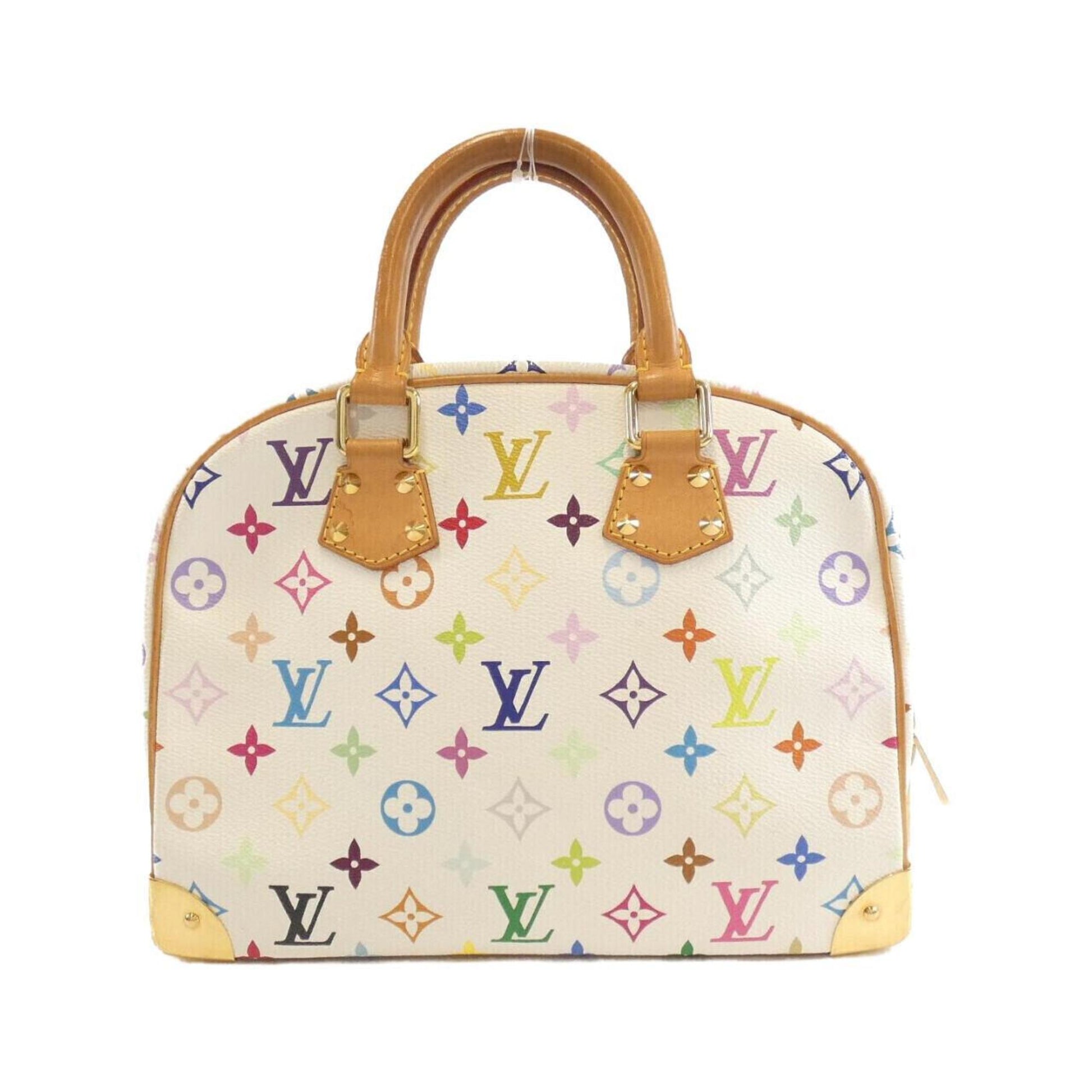 Louis Vuitton Alma, White, "CANVAS, LEATHER", handbag