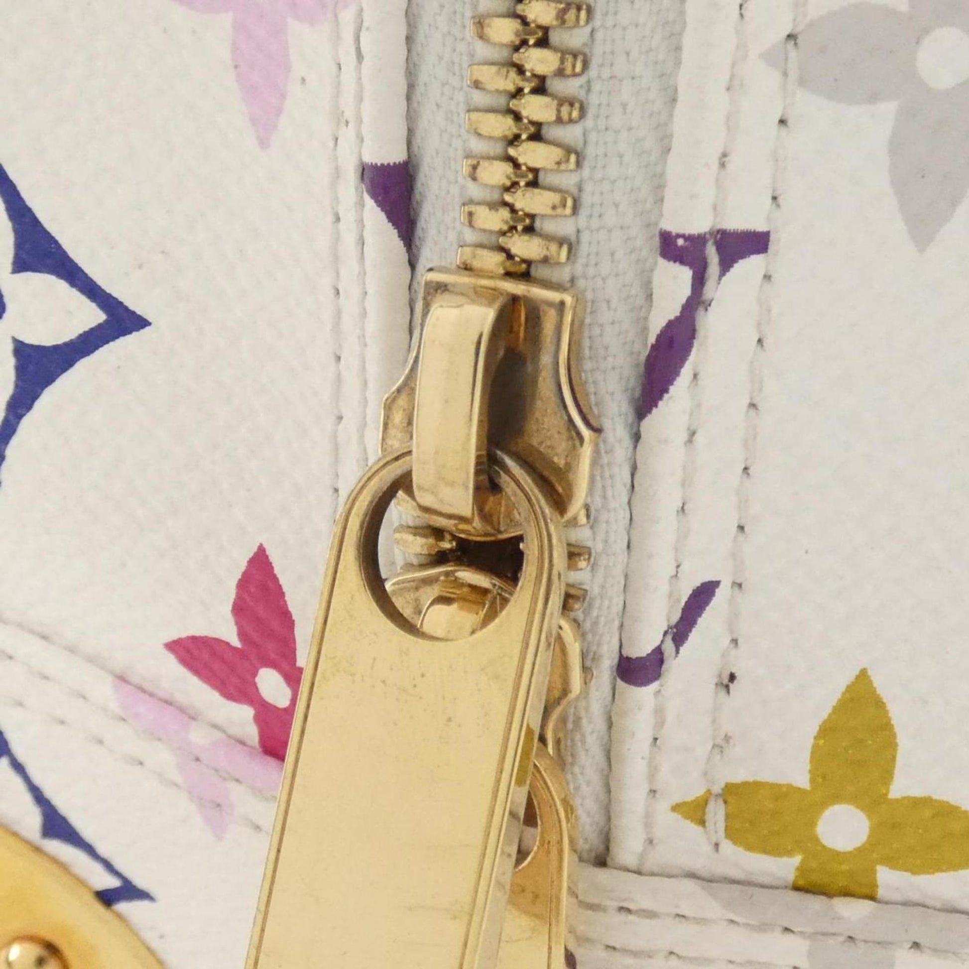 Louis Vuitton Alma, White, "CANVAS, LEATHER", handbag
