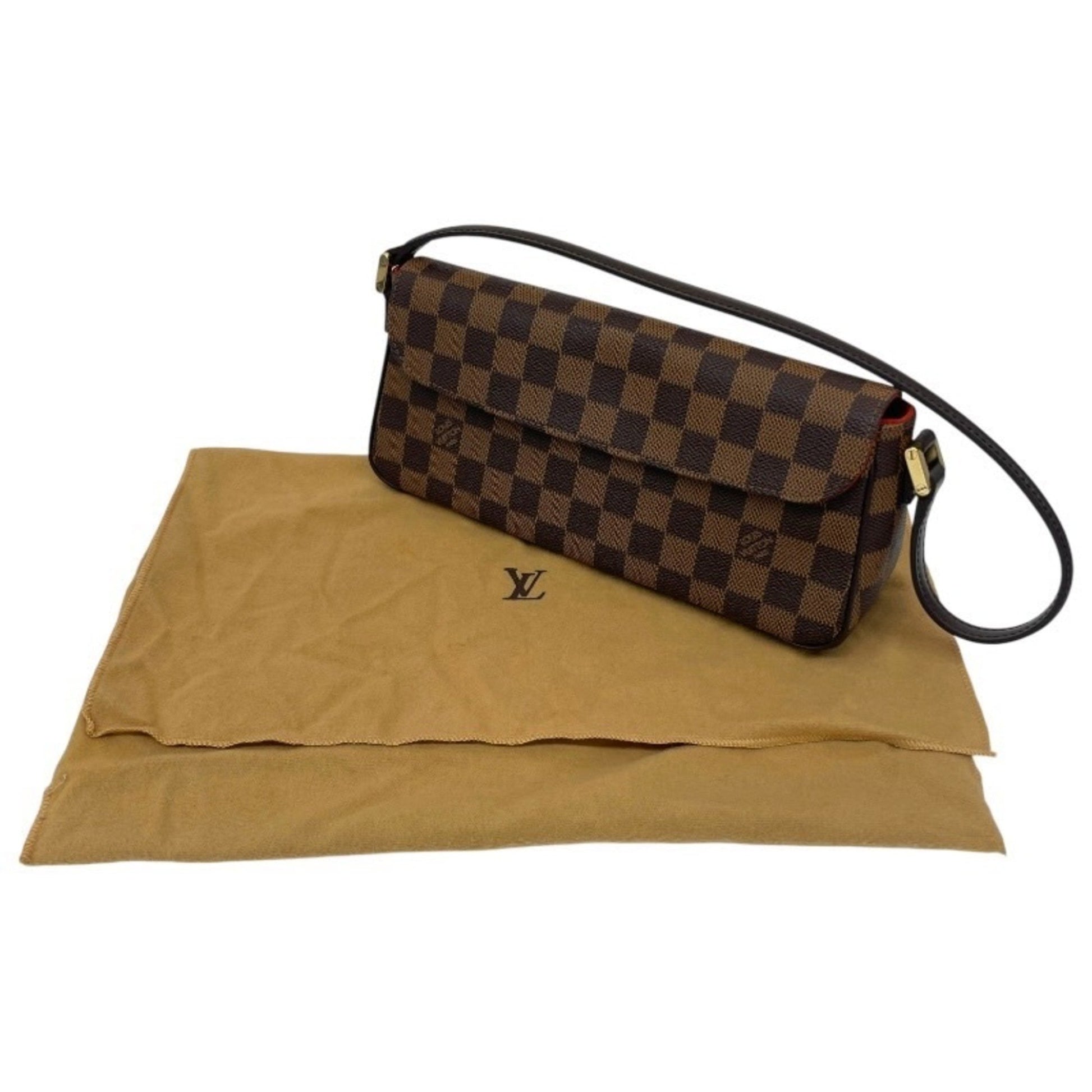 Louis Vuitton Recoleta, Brown, Canvas, shoulder