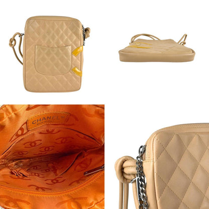 Chanel Cambon, Beige, Leather, shoulder