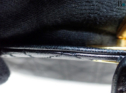 Christian Dior Vintage Trotter Pochette Shoulder Bag Diorissimo Canvas, BLACK, LEATHER, Shoulder bag