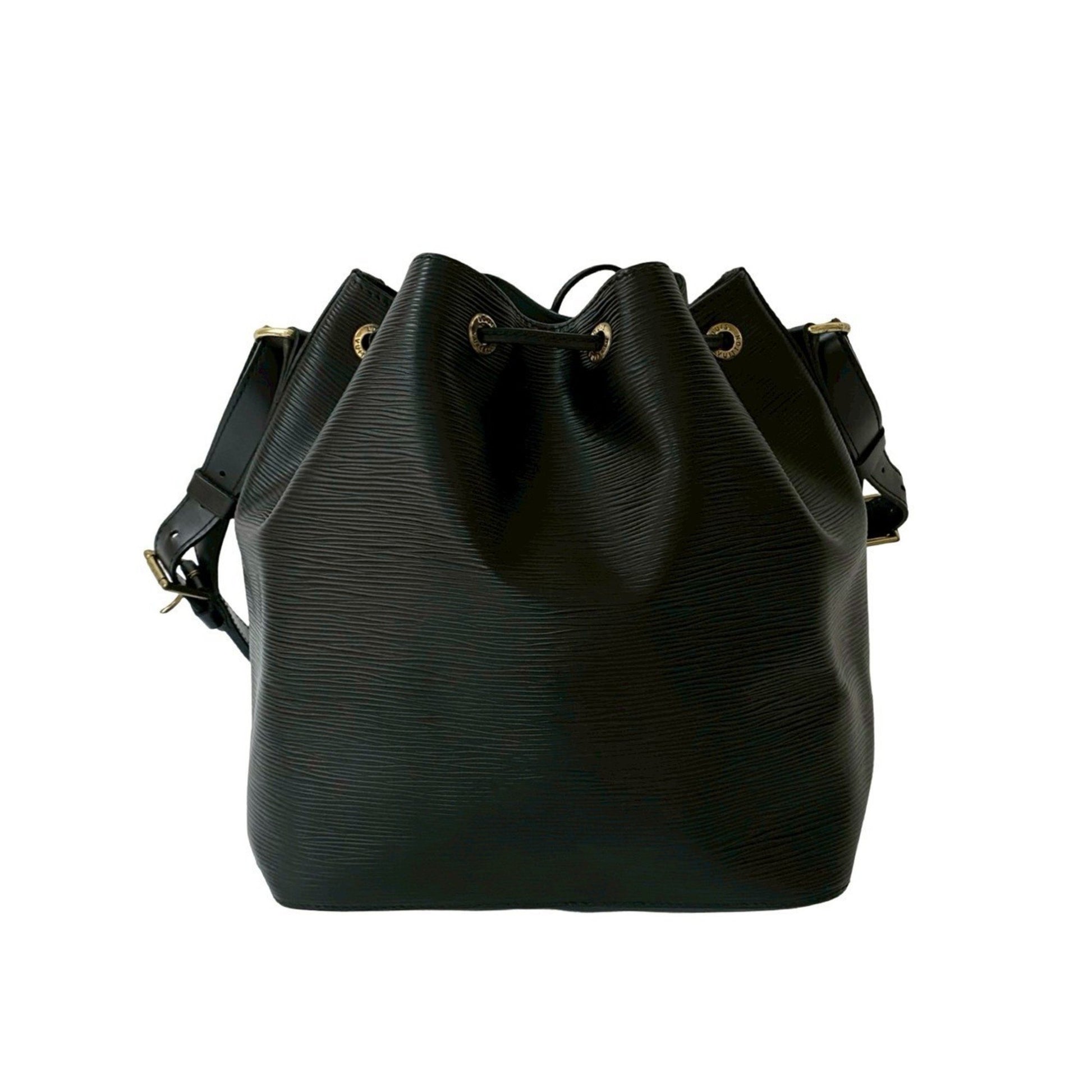 Louis Vuitton Petit Noé, Black, Leather, shoulder