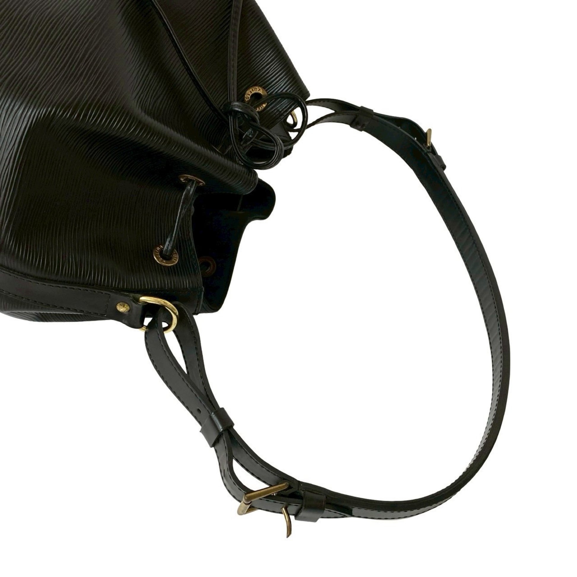 Louis Vuitton Petit Noé, Black, Leather, shoulder