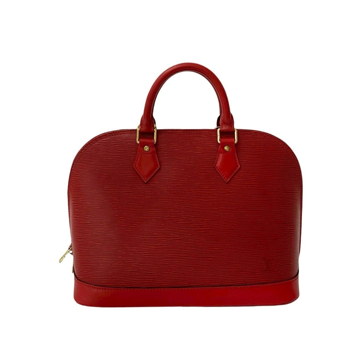 Louis Vuitton Alma, Red, Leather, tote
