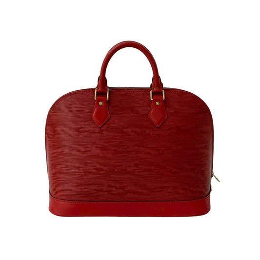 Louis Vuitton Alma, Red, Leather, tote