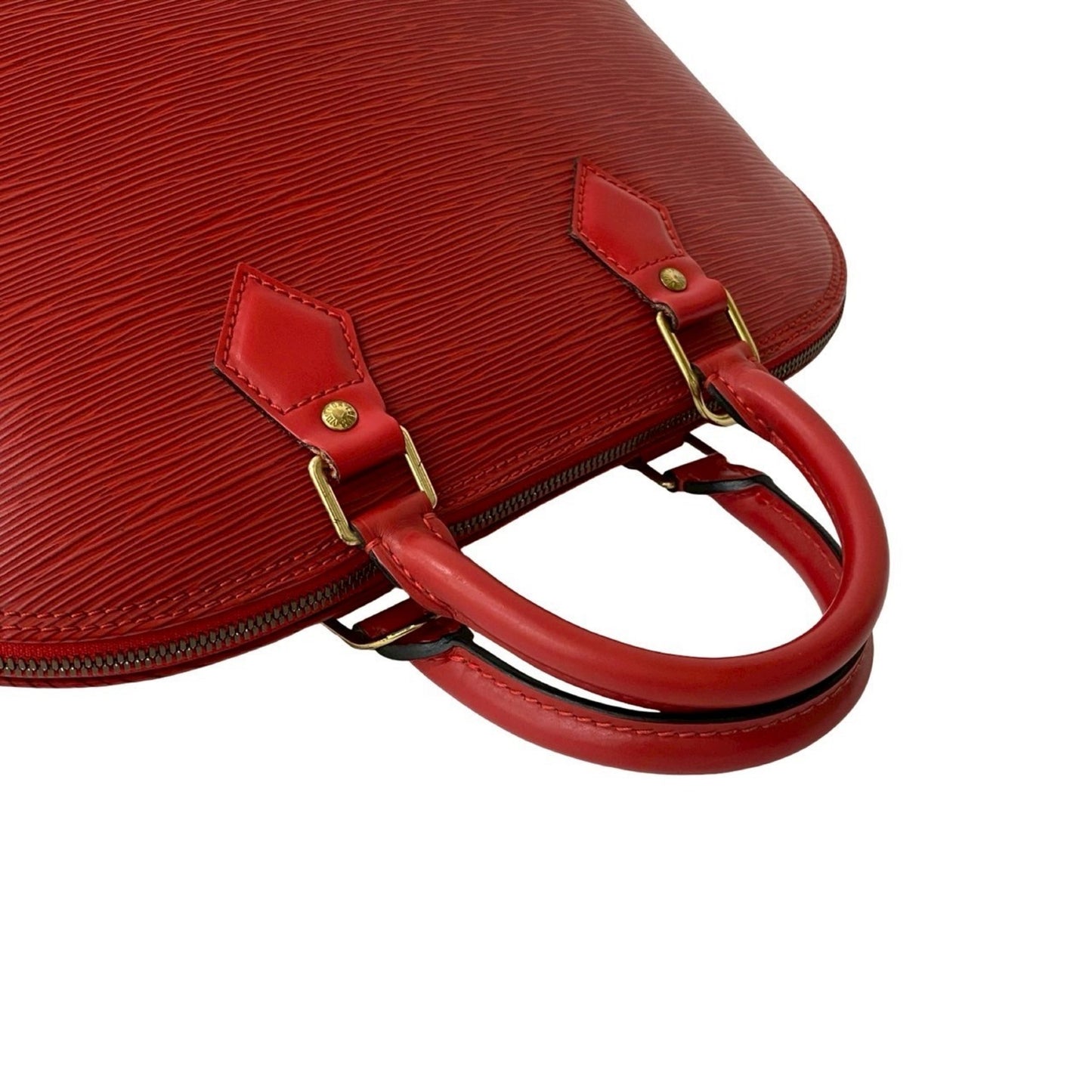 Louis Vuitton Alma, Red, Leather, tote