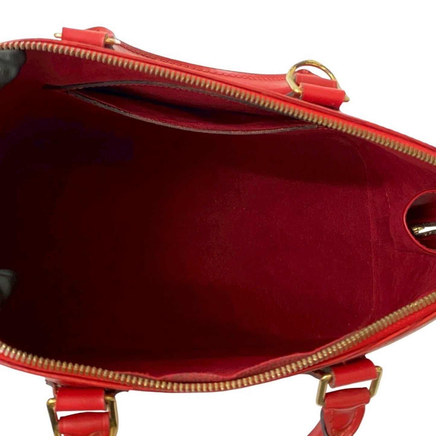 Louis Vuitton Alma, Red, Leather, tote