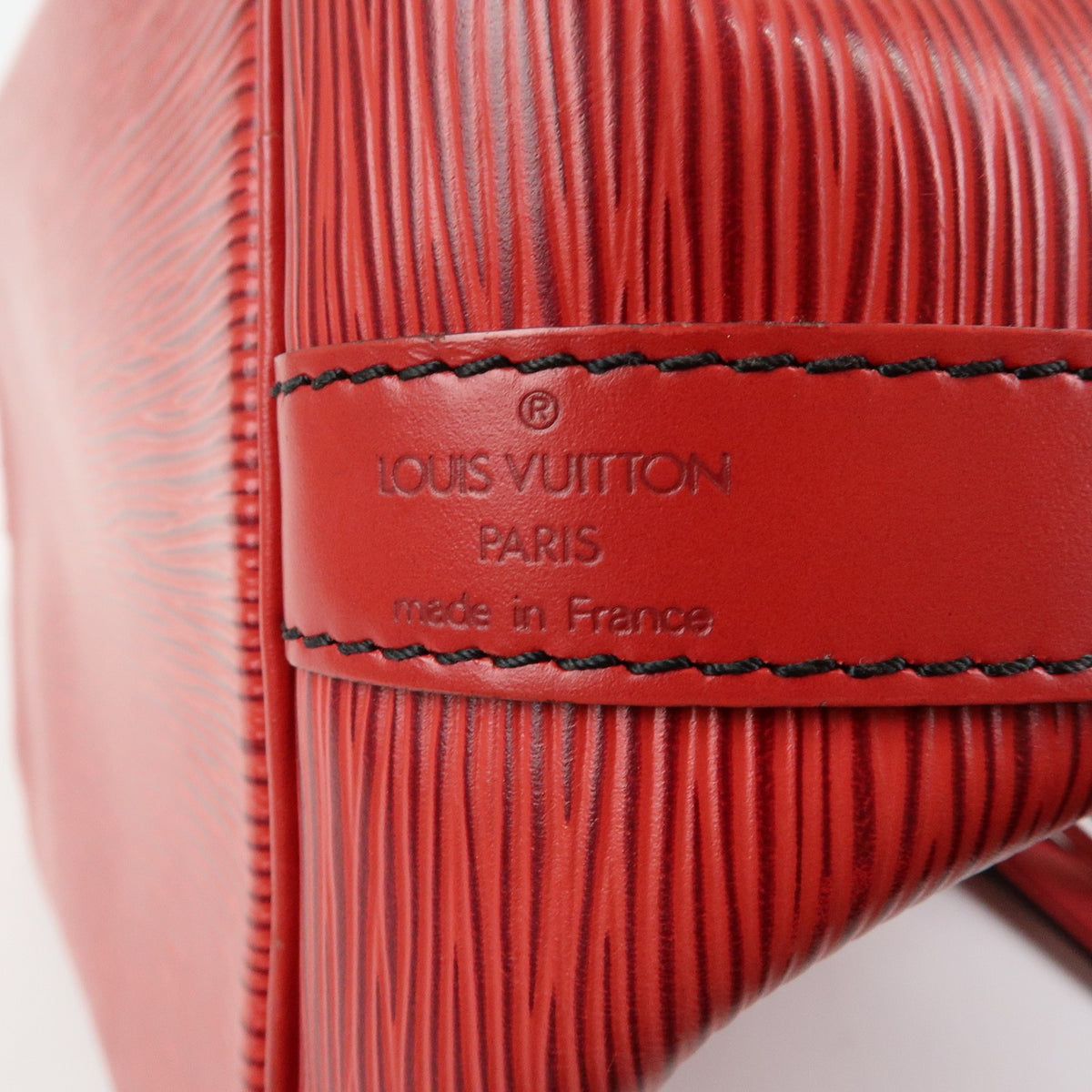 Louis Vuitton Petit Noe Epi Leather, Red, Leather, Handbag