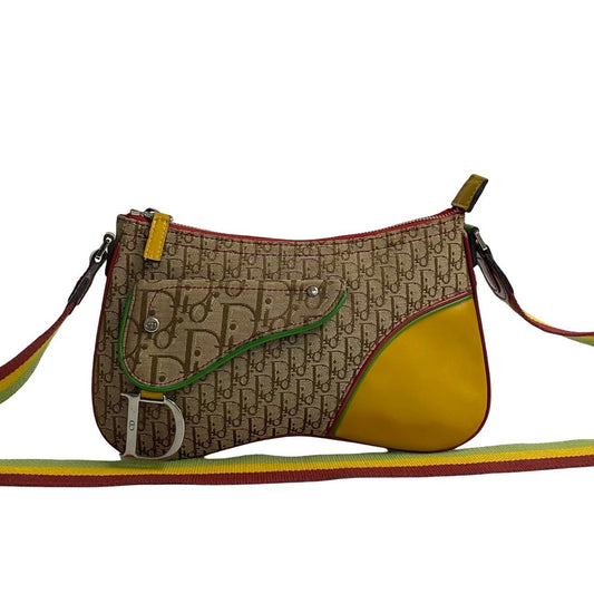 Dior Saddle, Beige, "CANVAS, LEATHER", shoulder