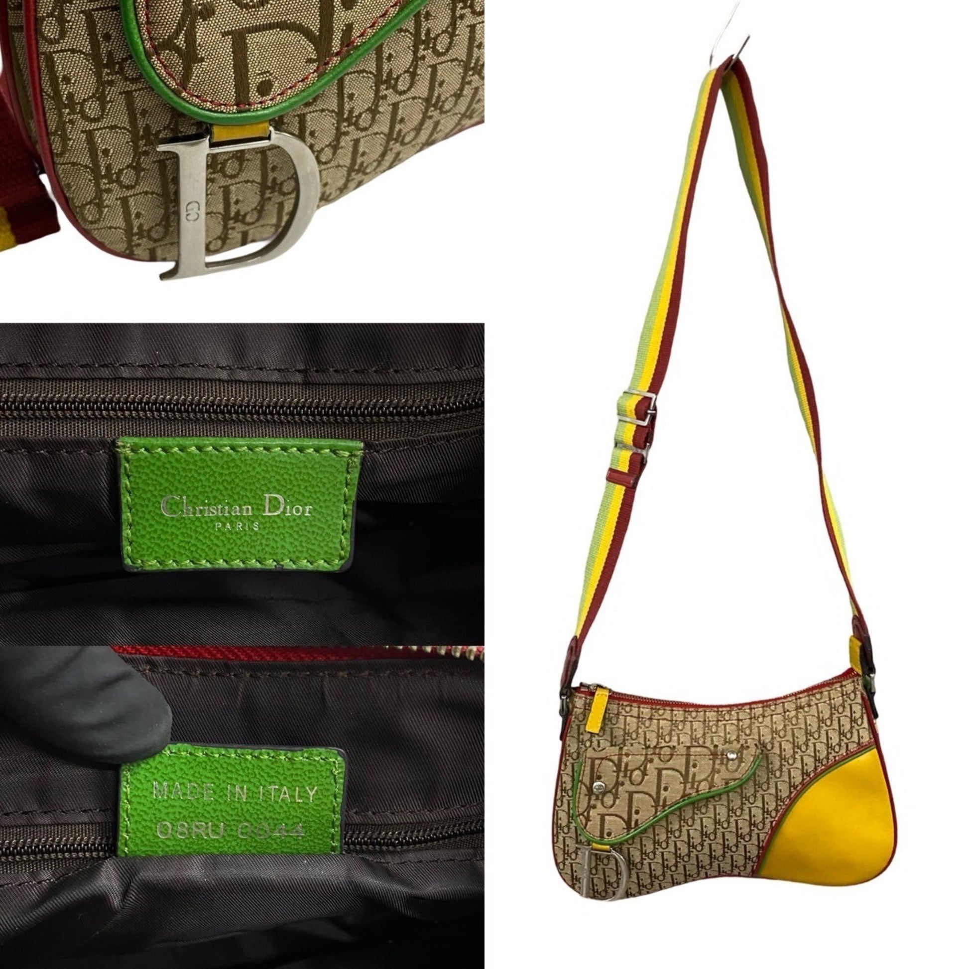 Dior Saddle, Beige, "CANVAS, LEATHER", shoulder
