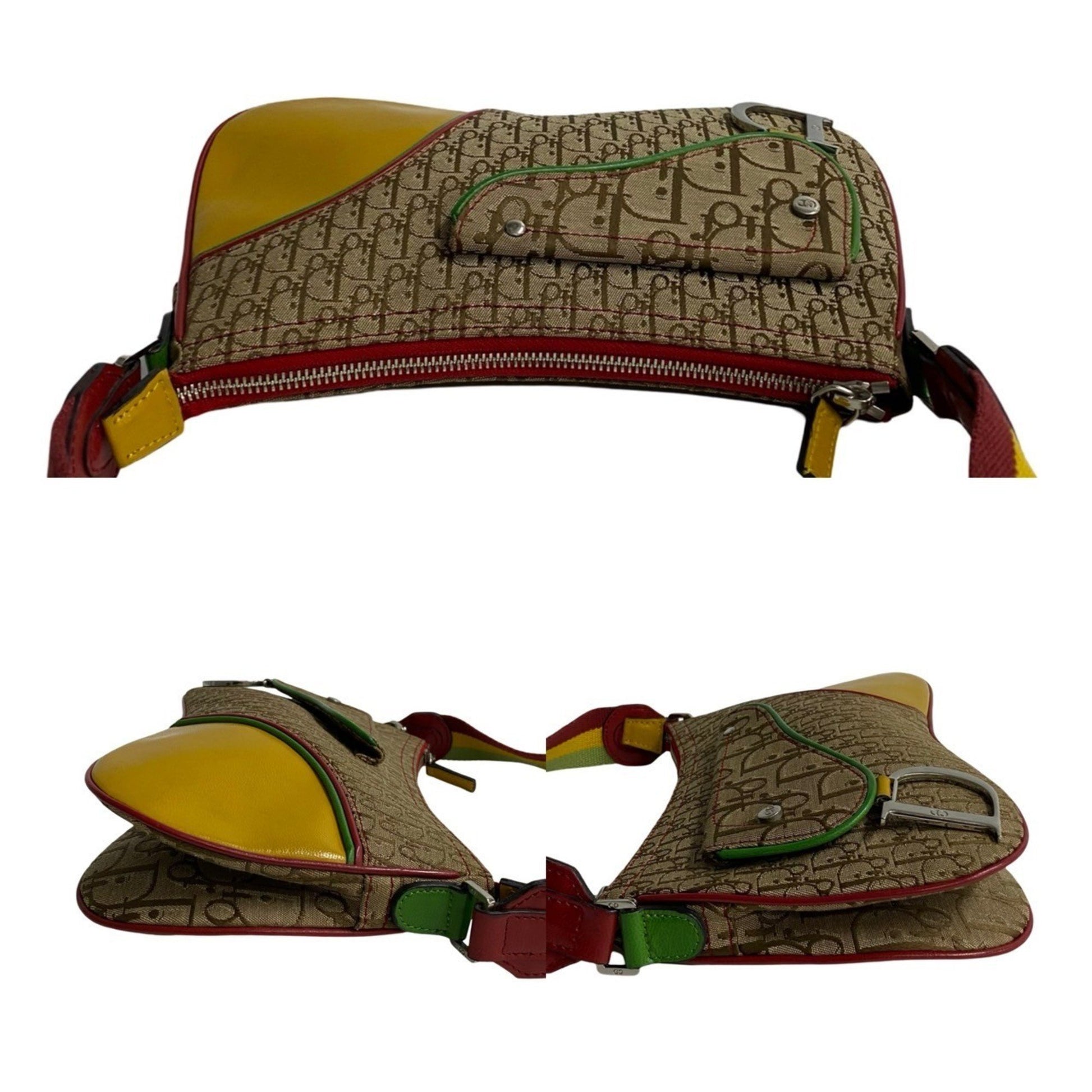 Dior Saddle, Beige, "CANVAS, LEATHER", shoulder