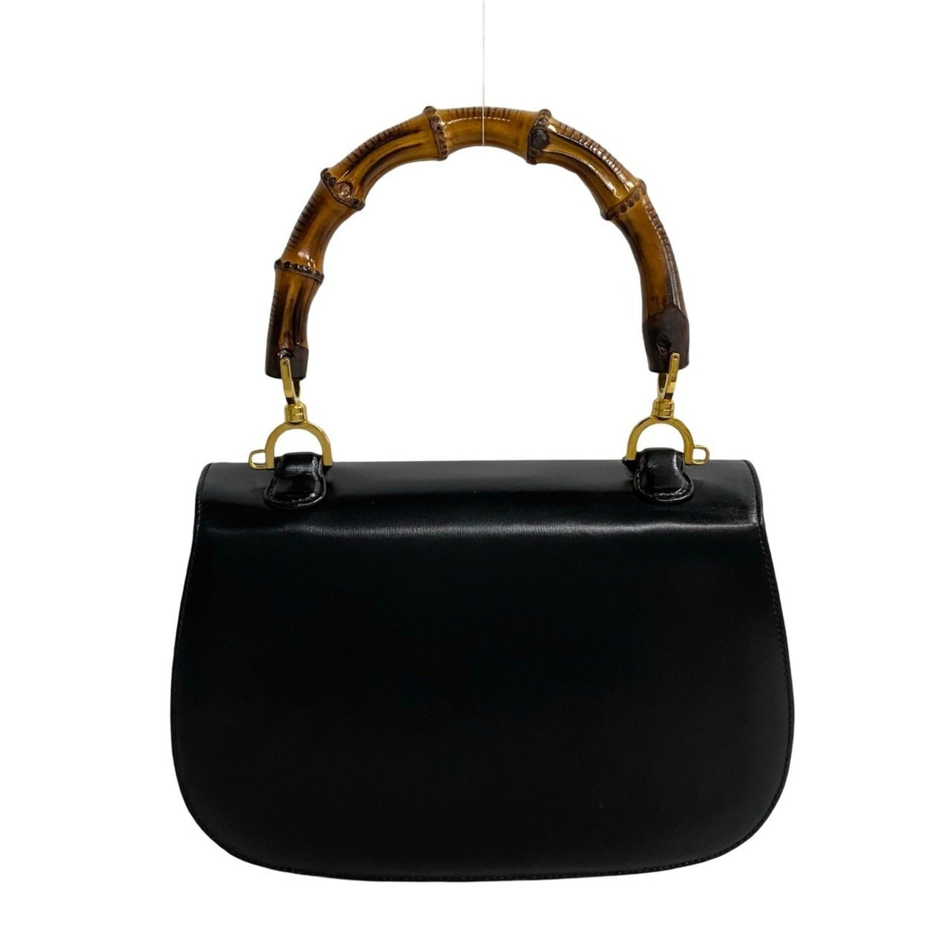 Gucci Bamboo, Black, Leather, handbag