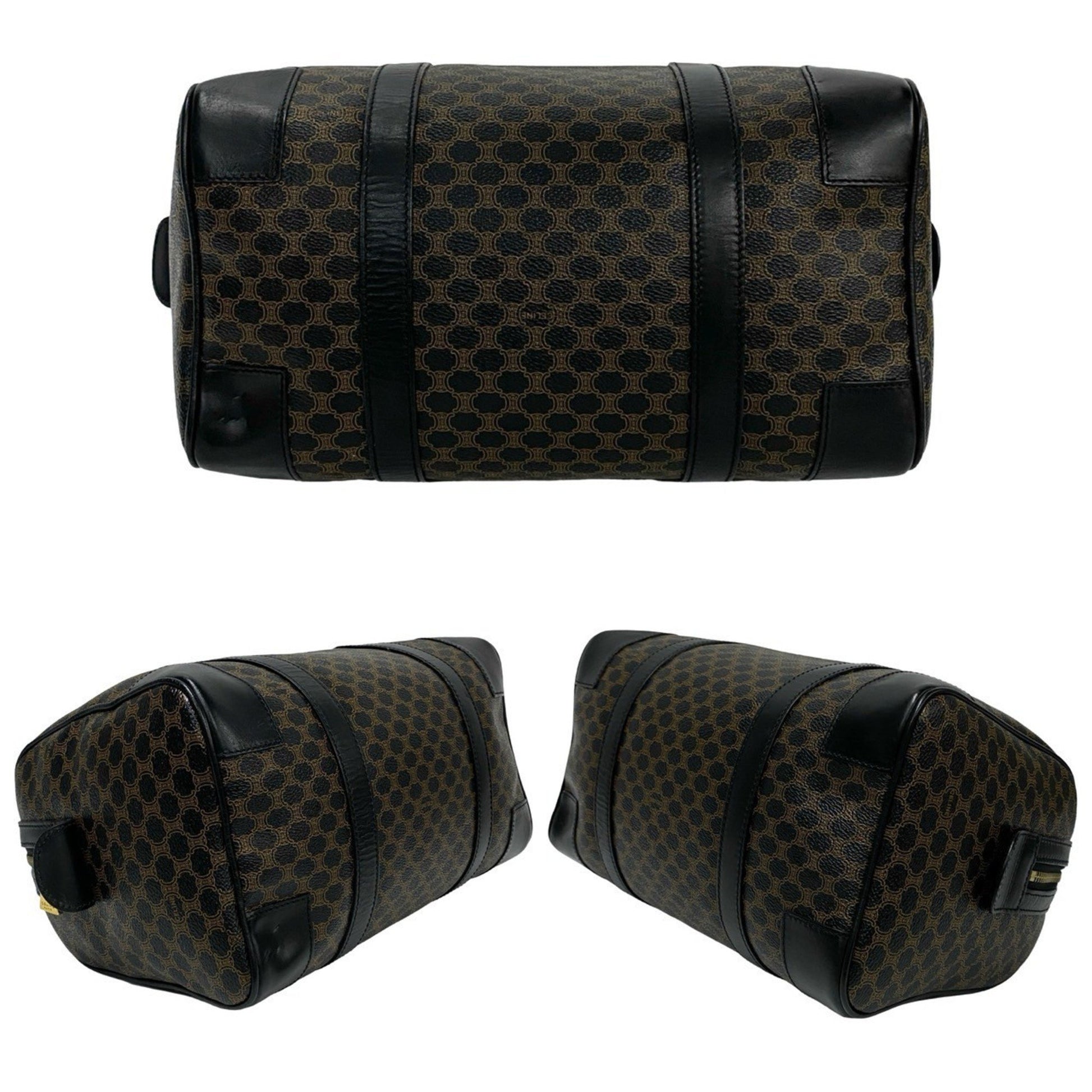 Céline Boston, Brown, Canvas, handbag