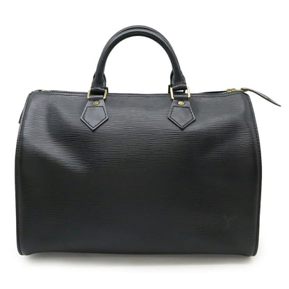 Louis Vuitton Speedy 30, Black, Leather, handbag