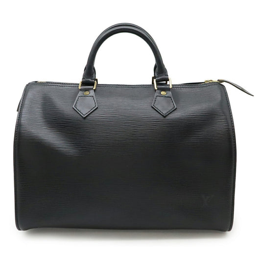 Louis Vuitton Speedy 30, Black, Leather, handbag