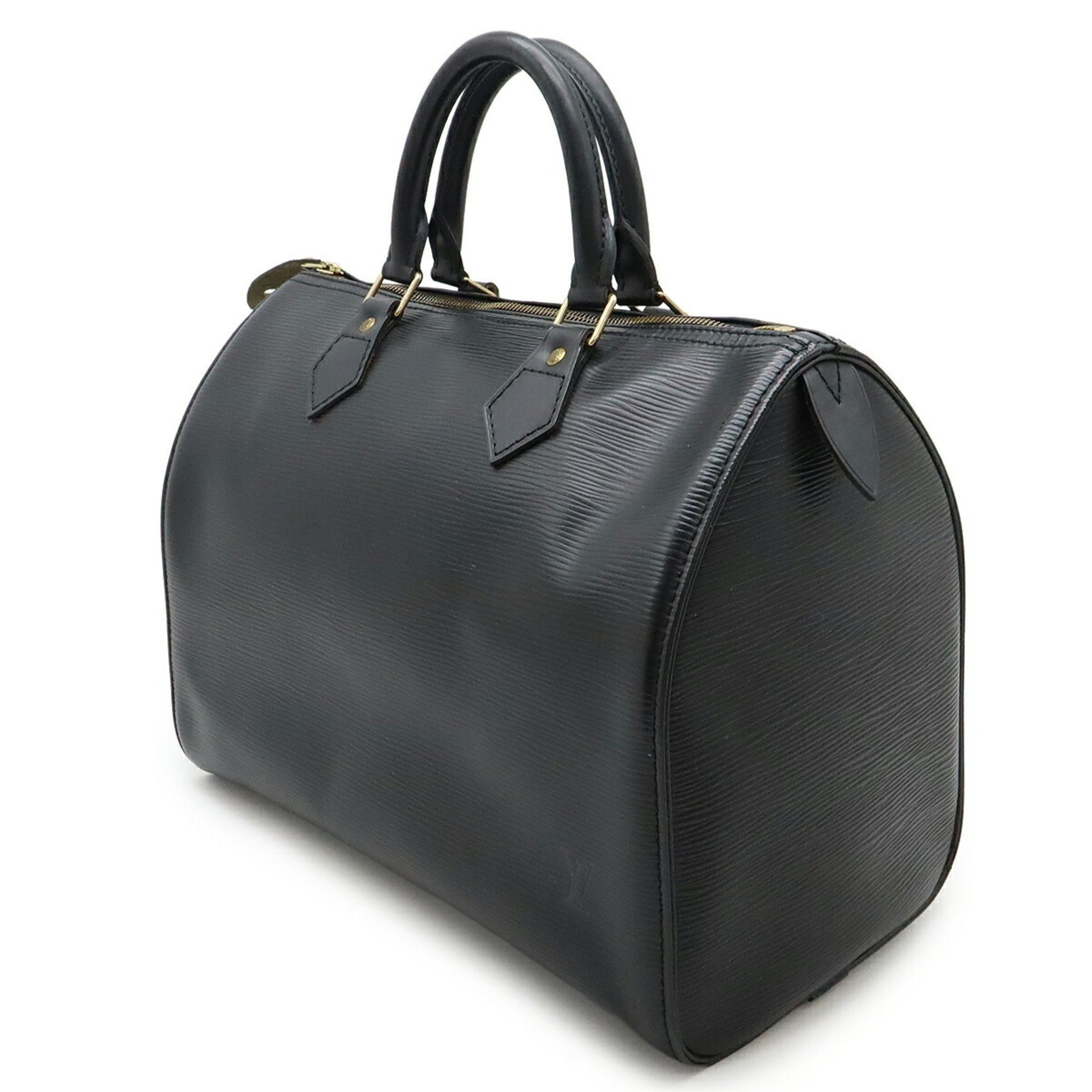 Louis Vuitton Speedy 30, Black, Leather, handbag